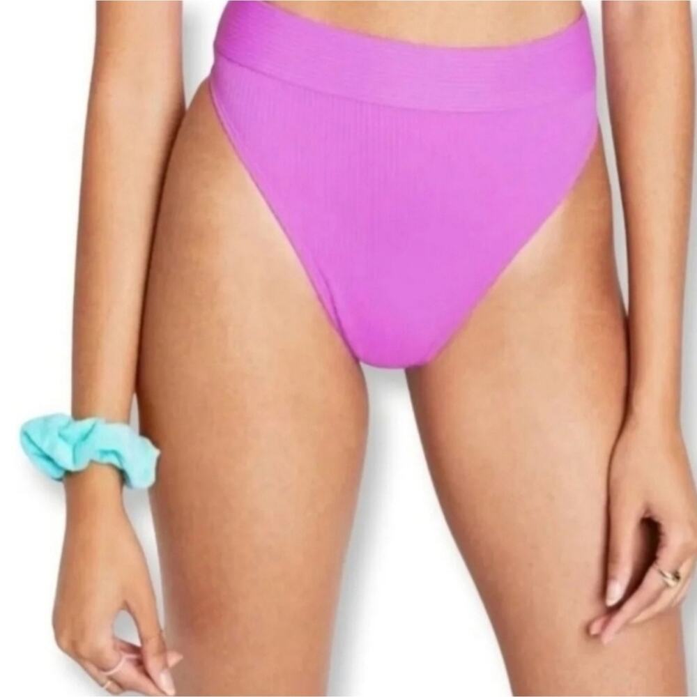 Stoney Clover LN High Waisted Bikini Bottom Women's Size XS Purple Swimsuit